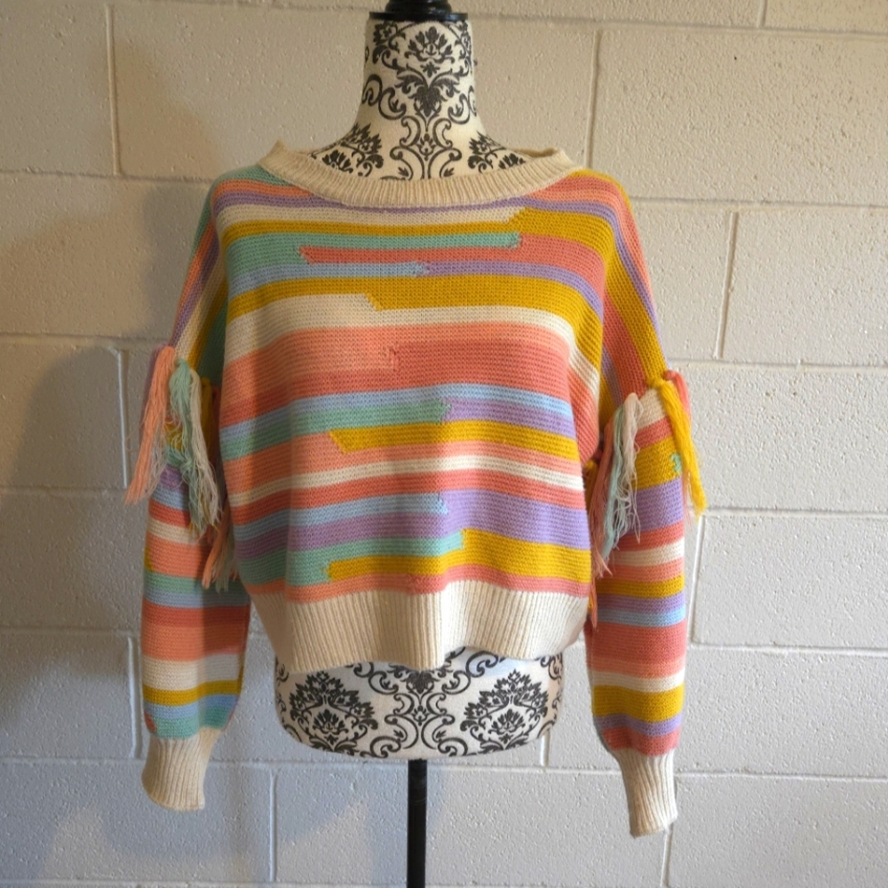 large multi colored sweater